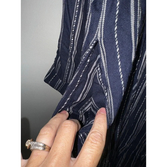 Dear John Shirt Dress   Roll Up Sleeves Flowy Blue And White Striped S - Picture 6 of 11